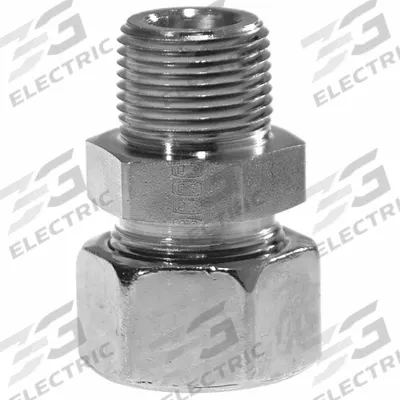 ERMETO Compression Fitting Adapter: 22 mm OD Size, 3/8-18 Thread Size, NPTF - Flareless Bite-Type Steel Compression Fittings