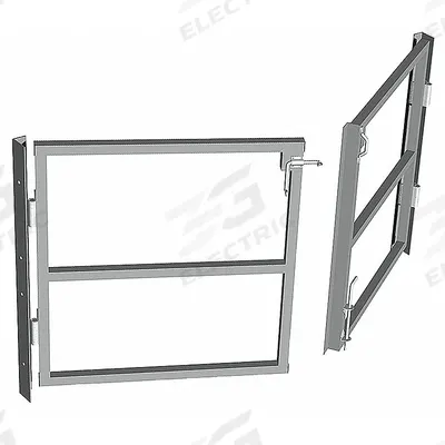 PORTA-KING Swing Gate: 42 in x 76 in, Unassembled, Gray, 42 in Gate Ht - Manual-Swing Split-Door Gates