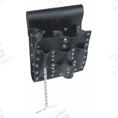 KLEIN TOOLS Tool Pouch: For 2 1/4 in Belt Wd - Max, 7 Pockets - Leather Tool Pouches