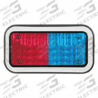 CODE 3 Perimeter Light: Emergency Vehicle Perimeter Light, Blue/Red, 6 W Watt, Clear, LED, Permanent (MPN 45BZRB). Key specifications — Brand: CODE 3; Lens Color: Clear; Number of Flash Patterns: 20; Installation Type: Permanent; Operating Voltage: 12/24V DC; Light Class Rating: SAE Class 1.