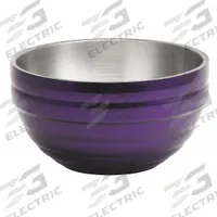 VOLLRATH Bowl: Beehive, 325 oz Capacity, 13 3/4 in Dia, Stainless Steel, Purple, NSF Certified (MPN 4656965). Key specifications — Brand: VOLLRATH; Color: Purple; Material: Stainless Steel; Product Type: Serving Bowl.