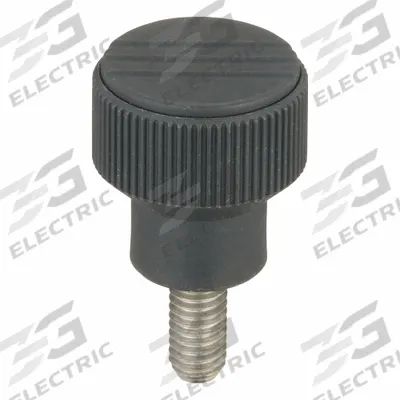 KIPP Hand Knob: Knurled, Plastic w/ SS Thread, 3/8"-16 Thread, 20 mm Thread Lg - Knurled Knobs with Threaded Stud