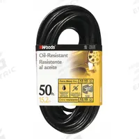 SOUTHWIRE Extension Cord: Outdoor Use, 50 ft Lg, Outlet, 5-15P, 12/3, SJTOW, Black, Single Connector (MPN 64816901). Key specifications — Brand: SOUTHWIRE; Temperature Rating: -58° to 221°F; NEMA Plug Configuration: 5-15P.