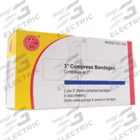 APPROVED VENDOR Bandage: 4 1/8 yd Dressing Lg, 3 in Dressing Wd, Gauze, Sterile, 2 PK (MPN 9999-0302). Key specifications — Water Resistance: Not Water Resistant; Self-Adhesion: Self-Adhering; Unitized: Unitized; Standards: ANSI 2015; Manufacturer Part Number: 9999-0302; Package Type: Box; Product Type: Compress Bandage; Sterility: Sterile.