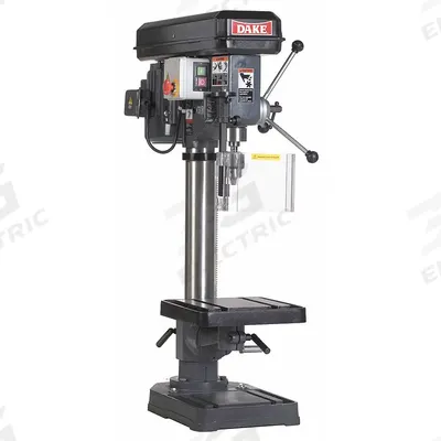 DAKE Bench Drill Press: Belt, Fixed Speed, 240 RPM – 3,400 RPM, 14 1/8 in Swing - Benchtop Drill Presses with Manual Downfeed