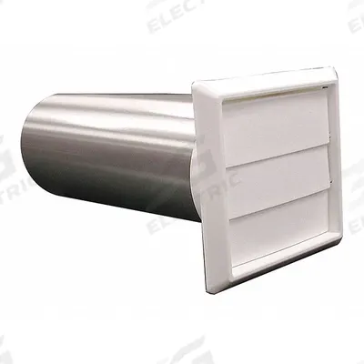 JONES STEPHENS Wall/Soffit Vents: Louvered Hood Venting, Round, 4 in Duct, Aluminum/Plastic - Wall & Soffit Vent Caps
