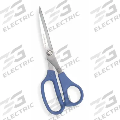 WESTWARD Shears: Right-Hand, 8 in Overall Lg, Straight, Stainless Steel - Offset Plastic-Handle Scissors