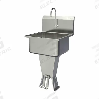 SANI-LAV Wash Station: 41 1/2 in Overall Ht, 19 in Bowl Lg, 10 in Bowl Dp, 0.5 gpm Flow Rate - One-Station Freestanding Hand Sinks with Faucets