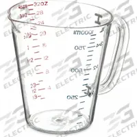 CARLISLE Measure Cup: Dry/Liquid, 1 qt Capacity, Polycarbonate, Clear, 5 3/4 in Overall Lg, Clear (MPN 4314307). Key specifications — Dry/Liquid: Liquid; Material: Polycarbonate; Color: Clear; Brand: CARLISLE; NSF Certified: Yes; Graduation Subdivisions: 1 qt.
