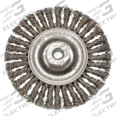 WEILER Wire Wheel Brush: Stainless Steel Stringer Bead, 4" Dia x 3/16" Wd - Weld-Cleaning Brushes for Stainless Steel