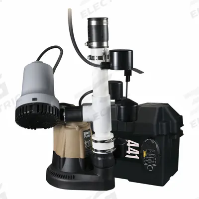 LIBERTY PUMPS Sump/Battery Back-Up System: 1/3 hp, 115V AC, 40 ft Max. Head (Primary Pump) - General Purpose Combination Sump Pump Systems