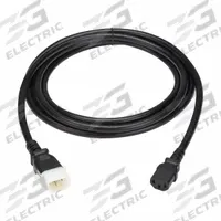 EATON Power Cord: 6 ft Lg, 3/14, Non-NEMA Plug, C14 Plug, Non-NEMA Receptacle, C13 Receptacle, SJT (MPN P005-E06). Key specifications — Brand: EATON; Jacket Material: PVC.