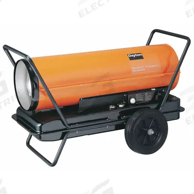 Dayton Portable Oil and Kerosene Torpedo Heater: Wheeled Mounted - Direct-Fired Portable Oil & Kerosene Torpedo Heaters