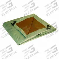APPROVED VENDOR Tarp: 20 ft Lg, 12 ft Wd, Std Duty, 10 mil, Polyethylene, Brown/Silver, 5.5 oz/sq yd (MPN 21220). Key specifications — Color: Brown; Brand: APPROVED VENDOR; Includes: Plastic Cap Reinforced Corners.