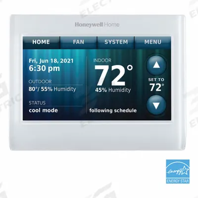 HONEYWELL HOME Wireless WiFi Thermostat: White, 7-Day, Touch Screen - Residential/Light Commercial Thermostats