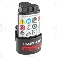 RIDGID Battery: 2.5 Ah, Battery Included, Tabless, 12V DC (MPN 55183). Key specifications — attr1278107: Not Oil-Resistant.