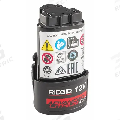 RIDGID Battery: 2.5 Ah, Battery Included, Tabless - RIDGID Cordless Plumbing Tool Batteries