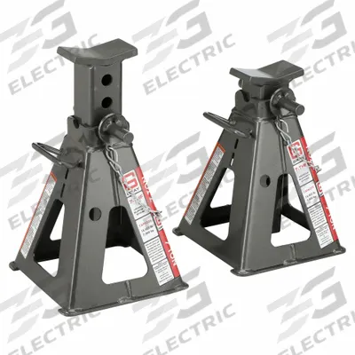 GRAY Vehicle Stand: Pin Adjustment, 7 ton Load Capacity, 20 in Max Extended Ht - Medium-Duty Jack Stands