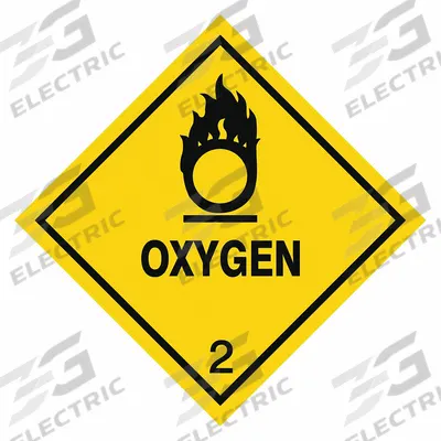 STRANCO Container Label: Oxygen, 4 in x 4 in, 4 in Label Ht, 4 in Label Wd, Vinyl - Class 2: Gases