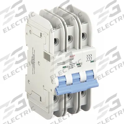 Dayton Miniature Circuit Breaker: 4 A Amps, 10kA at 480V AC, Lug - D-Curve, 3-Pole UL489 DIN Rail-Mount Miniature Circuit Breakers