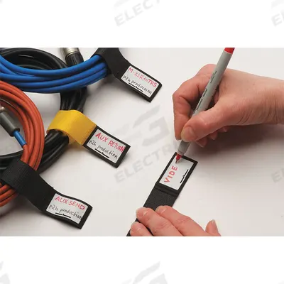 RIP-TIE Hook-and-Loop Cable Tie: 6 in Lg, 1.50 in, 1 in Wd, Nylon, Gray - Write-On Hook-and-Loop Cable Ties