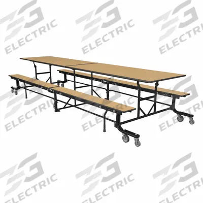 PALMER HAMILTON Cafeteria Bench Table: Fusion Maple, Bench Seat, 29 in Overall Ht - Bi-Fold Cafeteria Tables