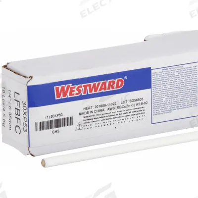 WESTWARD Brazing Alloy: Low-Fuming Bronze, 0%, RBCuZn-C, 1/4 in x 36 in - Low-Fuming Bronze Brazing Alloys