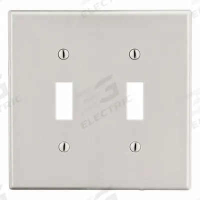 HUBBELL Wall Plate: Toggle, 2 Gang, Almond - General Purpose Wall Plates