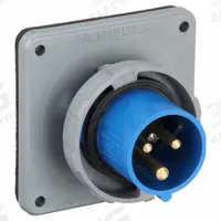 HUBBELL Pin and Sleeve Inlet: Blue, 250V AC, Single Phase, 20 A, 2 Pole, 3 Wire, IEC Grounding (MPN HBL320B6W). Key specifications — Brand: HUBBELL.