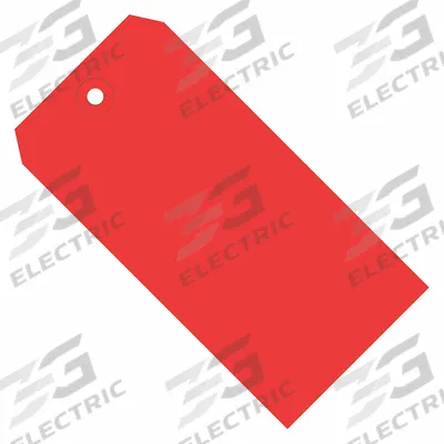 PARTNERS BRAND Shipping Tag: #6, 4 3/4 in Tag Ht, 2 3/8 in Tag Wd, 13 Points, Red - Colored Shipping Tags