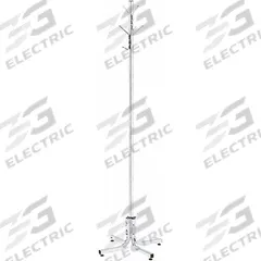 SAFCO Coat Tree: 4 Hooks, 70 in Overall Ht, 21 in Overall Wd, 21 in Overall Dp, Steel, Chrome (MPN 4163CR). Key specifications — Color: Chrome; Finish: Chrome; Material: Steel.
