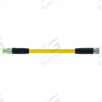 MURRELEKTRONIK Cordset: M8 Male Straight X M8 Female Straight, 3 Pins, Yellow, PVC - Double-Ended Cordsets with PVC Jacket for Flexing Applications