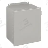 WIEGMANN Enclosure: Steel, 6 in x 4 in x 4 in, NEMA 12/13, Solid Cover, Hinged (MPN B060404CH). Key specifications — Brand: WIEGMANN; Closure Method: Screws; Knockouts: Not Included.