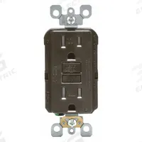 LEVITON GFI Receptacle: Decorator Duplex, 5-15, Brown, GFCI, 125V AC, 15 A, 2 Pole / 3 Wire (MPN GFTR1)