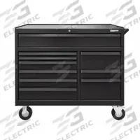 KENNEDY Roller Cabinet: Black / Black Drawer, 48 1/2 in W x 20 in D x 43 1/4 in H, 10 Drawers (MPN 4910MPBK). Key specifications — Brand: KENNEDY.