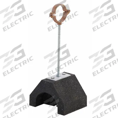 DURA-BLOK Copper Tube Support Block: Rubber Base, Zinc-Plated Steel - Support Blocks with Split-Ring Clamp