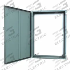 HAMMOND Electrical Enclosure: Steel, 42 in x 30 in x 8 in, NEMA 12/13, w/Panel, Solid Cover, Hinged (MPN 1418O8). Key specifications — Brand: HAMMOND; Closure Method: Clamps; Knockouts: Not Included.