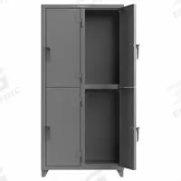 STRONG HOLD Locker: 36 in x 18 in x 75 in, Solid, 2 Tiers, 2 Units Wide, Padlock Hasp, Assembled (MPN 36-4D-18-2T-L). Key specifications — Brand: STRONG HOLD; Locker Color: RAL 7037 "Dusty Gray"; Door Type: Solid; Locker Material: Steel; Assembled: Assembled; Number Plate Included: No.