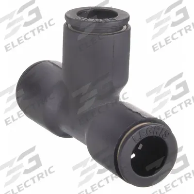 LEGRIS Push-Fit Tee Fitting: 1/2 in OD x 1/4 in OD x 1/2 in OD Size, 2 3/4 in Overall Lg - Nylon & Nickel-Plated Brass Tube Fittings