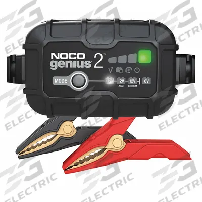 NOCO Battery Charger: Charging/Maintaining, Auto, Auto On/Off, 6.4 ft Cable Lg - Handheld Portable Battery Chargers