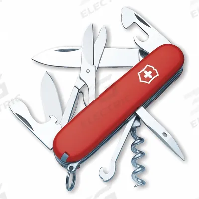 VICTORINOX SWISS ARMY Folding Knife: 8 Tools, 3 1/2 in Closed Lg, 6 1/4 in Open Lg - Multi-Tool Folding Knives