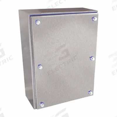 HAMMOND Enclosure: 304 Stainless Steel, 11 in x 8 in x 4 in, NEMA 12/3R/4/4X, Solid Cover - Stainless Steel Enclosures