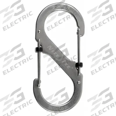 NITE IZE Double Carabiner: 75 lb Working Load Limit, Wire Gate, Stainless Steel - Load Rated S-Hook Double Snap Hooks