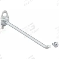 APPROVED VENDOR Single Rod Pegboard Hook: 9/32 in Peg Hole, For 1 in Pegboard Hole Spacing, 10 PK (MPN 5TPD3). Key specifications — Finish: Zinc-Plated; Color: Silver; Locking System: Screw-In; Mounting Type: Surface; Accessory Type: 30-Degree Single Hook; Brand: APPROVED VENDOR.