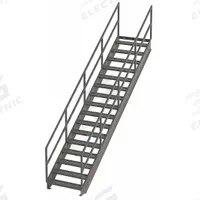 APPROVED VENDOR Portable Stairs: 12.9 ft Overall Ht, Steel, 500 lb Load Capacity, Serrated, 16 Steps (MPN IS119-36). Key specifications — Color: Gray; Brand: APPROVED VENDOR.