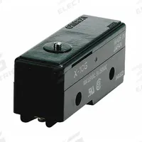 OMRON Snap Action Switch: Pin Plunger Actuator, 1NO/1NC, Solder (MPN X-10G). Key specifications — AC Contact Rating: 2 A @250 V; Electrical Connection: Solder; Series: X; Brand: OMRON.