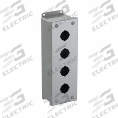 HAMMOND Push Button Enclosure: 30mm, 4 Holes, Carbon Steel, NEMA 12/13 (MPN 1435D). Key specifications — attr211299: HAMMOND; attr1043605: Oil-Tight and Dust-Tight.