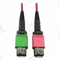 EATON TRIPP LITE Fiber Cable: (1) 16F MPO/APC Female (Green) x (1) 16F MPO/UPC Female (Magenta), PVC (MPN N846D-01M-16BMG). Key specifications — Fire Rating: Plenum; Jacket Material: PVC; Number of Fibers: Duplex; Fiber Type: OM4; Polarity: Method B; Brand: EATON TRIPP LITE; End 1 Connection Gender: Female; End 2 Connection Gender: Female.
