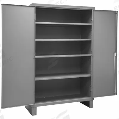 DURHAM MFG Storage Cabinet: 48 in x 24 in x 78 in, Swing Handle & Keyed, 16 ga Panel Thick - Industrial Shelf Cabinets