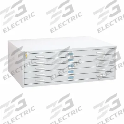 SAFCO PRODUCTS Flat File Cabinet: White, 5 Drawers, 16 1/2 in Overall Ht - Flat File Cabinets
